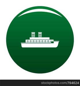 Steamship icon. Simple illustration of steamship vector icon for any design green. Steamship icon vector green
