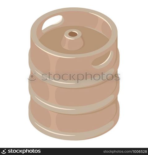 Steel beer barrel icon. Isometric of steel beer barrel vector icon for web design isolated on white background. Steel beer barrel icon, isometric style