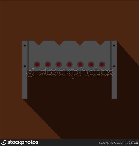 Steel brazier icon. Flat illustration of steel brazier vector icon for web isolated on coffee background. Steel brazier icon, flat style
