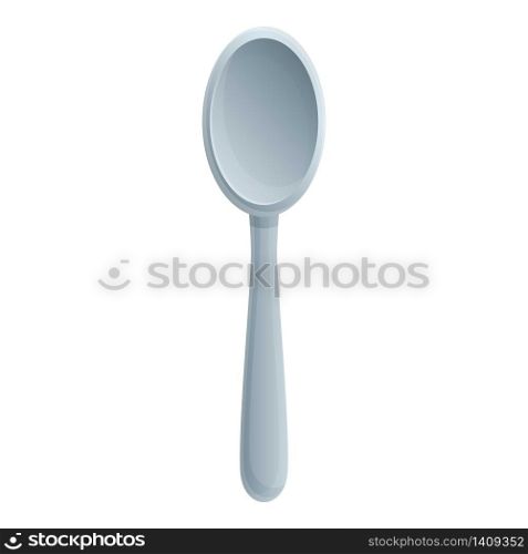 Steel camping spoon icon. Cartoon of steel camping spoon vector icon for web design isolated on white background. Steel camping spoon icon, cartoon style