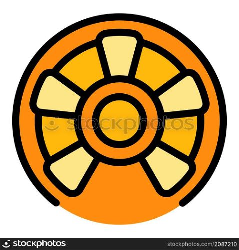 Steel circular stairs icon. Outline steel circular stairs vector icon color flat isolated. Steel circular stairs icon color outline vector