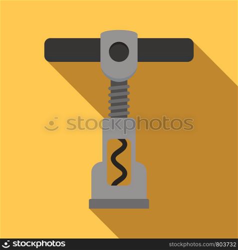 Steel corkscrew icon. Flat illustration of steel corkscrew vector icon for web design. Steel corkscrew icon, flat style