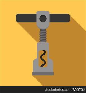 Steel corkscrew icon. Flat illustration of steel corkscrew vector icon for web design. Steel corkscrew icon, flat style