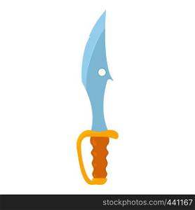 Steel curved dagger icon. Cartoon illustration of steel curved dagger vector icon for web. Steel curved dagger icon, cartoon style