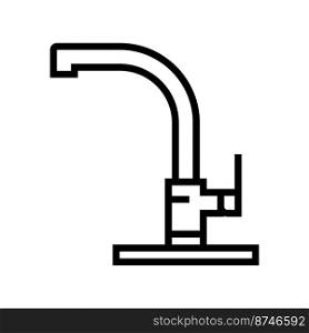 steel faucet water line icon vector. steel faucet water sign. isolated contour symbol black illustration. steel faucet water line icon vector illustration