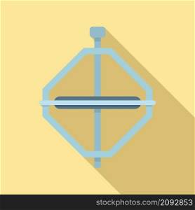 Steel gyroscope icon flat vector. Sensor stand. Gyro gravity. Steel gyroscope icon flat vector. Sensor stand