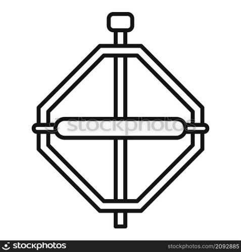 Steel gyroscope icon outline vector. Sensor stand. Gyro gravity. Steel gyroscope icon outline vector. Sensor stand