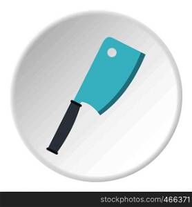 Steel meat knife icon in flat circle isolated on white background vector illustration for web. Steel meat knife icon circle