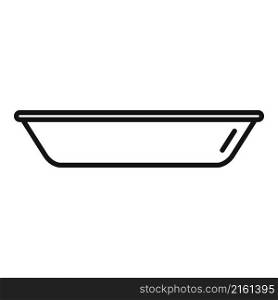 Steel plate icon outline vector. Food lunch. Empty plate. Steel plate icon outline vector. Food lunch