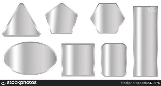 Steel plates various shapes. Frame template. Vector illustration. stock image. EPS 10. . Steel plates various shapes. Frame template. Vector illustration. stock image. 