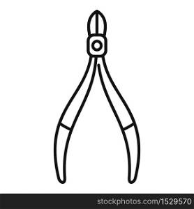 Steel pliers icon. Outline steel pliers vector icon for web design isolated on white background. Steel pliers icon, outline style