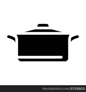 steel pot cooking glyph icon vector. steel pot cooking sign. isolated symbol illustration. steel pot cooking glyph icon vector illustration