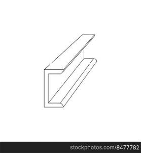 Steel product vector icon. I profile shape and long. That alloy of iron consist of carbon and high tensile strength. Use as beam, frame, girder or structure in engineering and construction industry.
