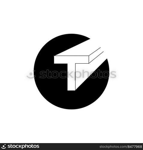 Steel product vector logo. I profile shape and long. That alloy of iron consist of carbon and high tensile strength. Use as beam, frame, girder or structure in engineering and construction industry.