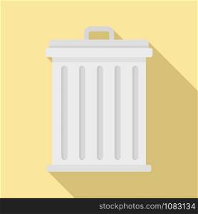 Steel recycle bin icon. Flat illustration of steel recycle bin vector icon for web design. Steel recycle bin icon, flat style