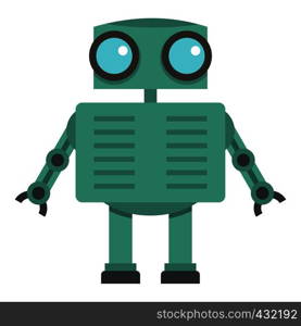 Steel robot icon flat isolated on white background vector illustration. Steel robot icon isolated
