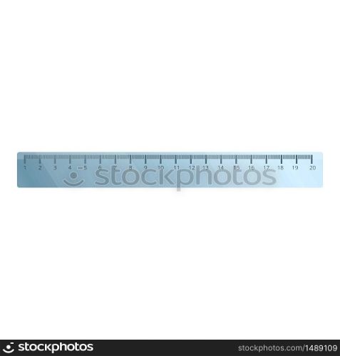 Steel ruler icon. Cartoon of steel ruler vector icon for web design isolated on white background. Steel ruler icon, cartoon style