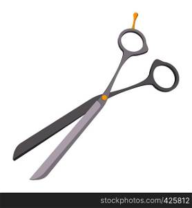 Steel scissors cartoon icon on a white background. Steel scissors cartoon icon