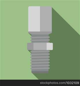 Steel screw bolt icon. Flat illustration of steel screw bolt vector icon for web design. Steel screw bolt icon, flat style