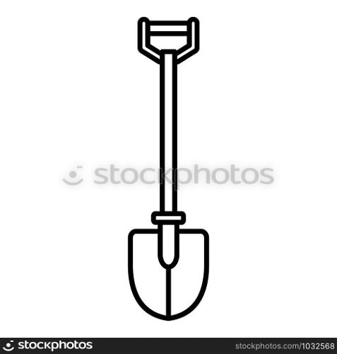 Steel shovel icon. Outline steel shovel vector icon for web design isolated on white background. Steel shovel icon, outline style