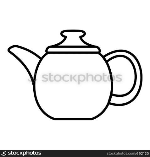 Steel teapot icon. Outline illustration of steel teapot vector icon for web. Steel teapot icon, outline style