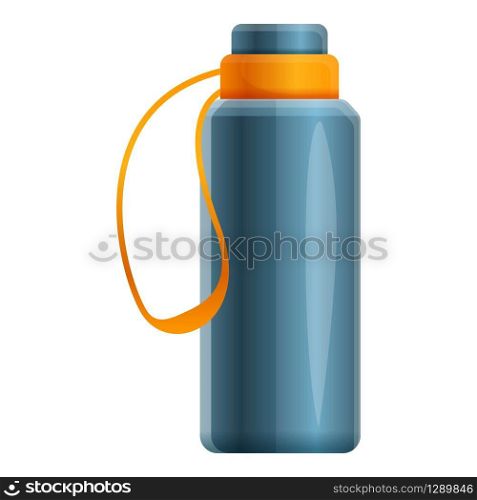 Steel thermo bottle icon. Cartoon of steel thermo bottle vector icon for web design isolated on white background. Steel thermo bottle icon, cartoon style