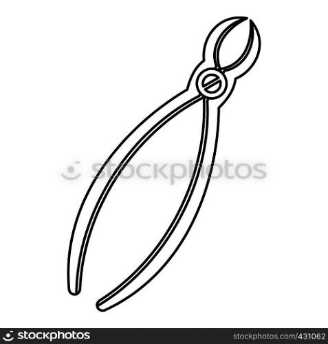 Steel tooth extraction instrument icon. Outline illustration of steel tooth extraction instrument vector icon for web. Steel tooth extraction instrument icon
