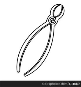 Steel tooth extraction instrument icon. Outline illustration of steel tooth extraction instrument vector icon for web. Steel tooth extraction instrument icon