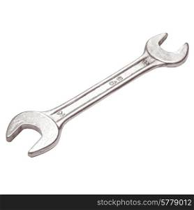 Steel wrench lies on a white background. Vector illustration.