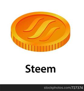 Steem icon. Isometric illustration of steem vector icon for web. Steem icon, isometric style