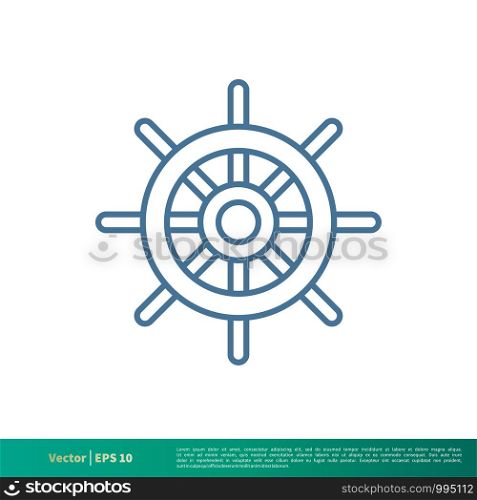 Steer of Ship, Nautical Icon Vector Logo Template Illustration Design. Vector EPS 10.