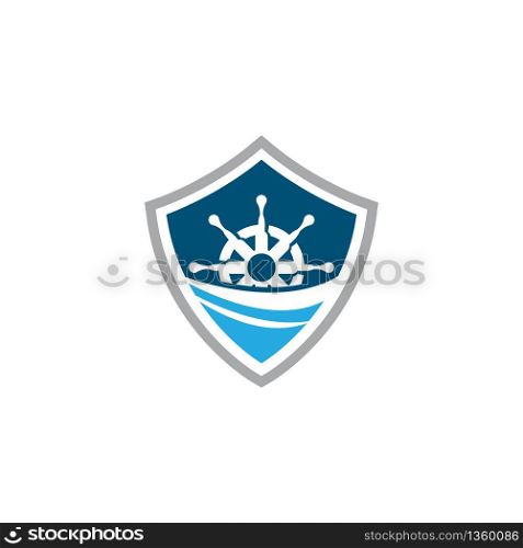 Steering ship guard vector icon illustration design