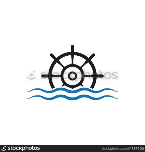 Steering ship illustration vector flat design