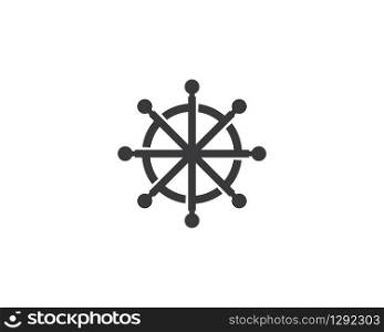 Steering ship logo vector icon illustration design
