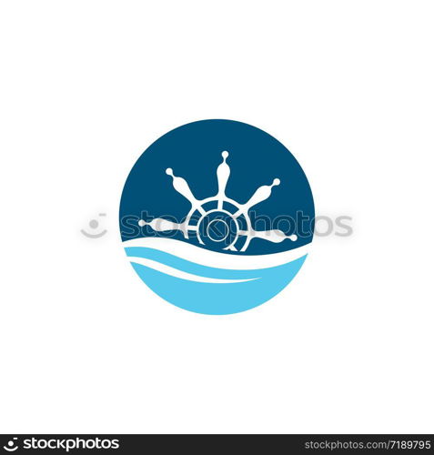 Steering ship logo vector icon illustration design