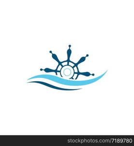 Steering ship vector icon illustration design