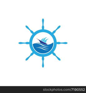 Steering ship vector icon illustration design