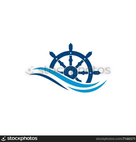 steering ship vector icon illustration template design