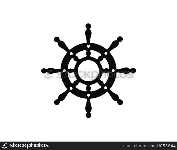 steering ship vector logo icon of nautical maritime design