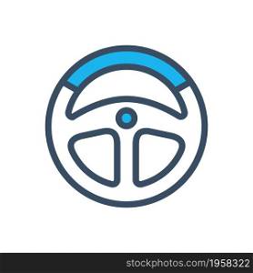 steering wheel flat icon