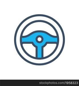 steering wheel flat icon