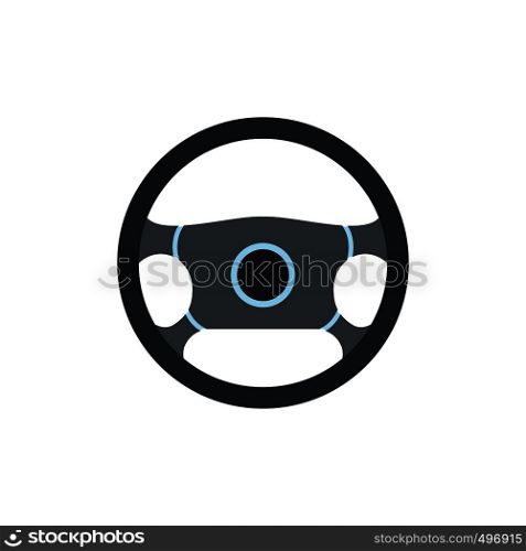 Steering wheel flat icon isolated on white background. Steering wheel flat icon