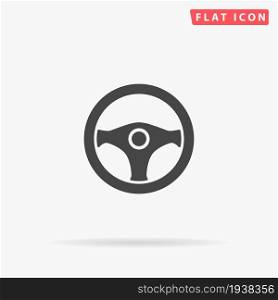Steering Wheel flat vector icon. Hand drawn style design illustrations.. Steering Wheel flat vector icon