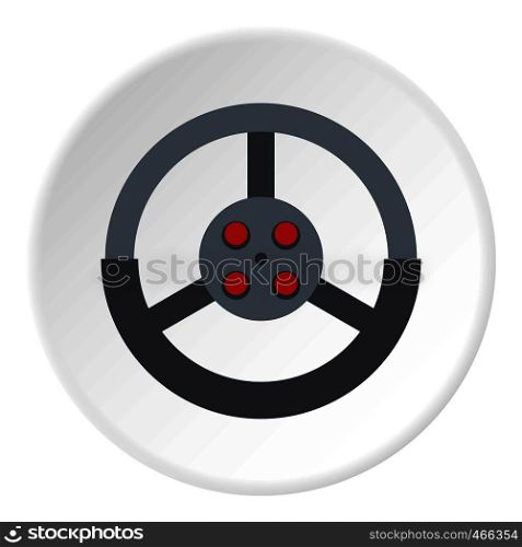 Steering wheel icon in flat circle isolated on white background vector illustration for web. Steering wheel icon circle