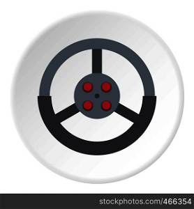 Steering wheel icon in flat circle isolated on white background vector illustration for web. Steering wheel icon circle
