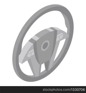 Steering wheel icon. Isometric of steering wheel vector icon for web design isolated on white background. Steering wheel icon, isometric style