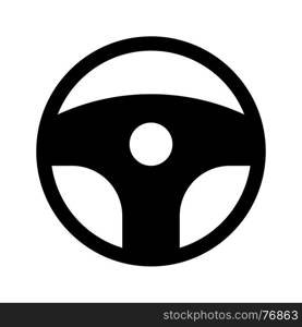 steering wheel, icon on isolated background