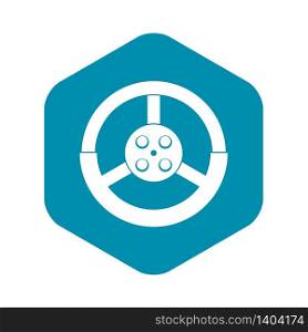 Steering wheel icon. Simple illustration of steering wheel vector icon for web. Steering wheel icon, simple style