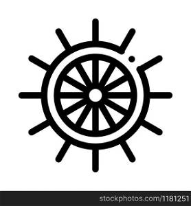 Steering Wheel Icon Vector. Outline Steering Wheel Sign. Isolated Contour Symbol Illustration. Steering Wheel Icon Vector Outline Illustration