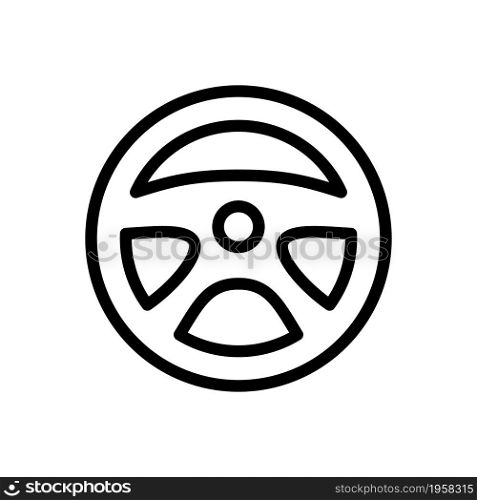 steering wheel icon vector outline style